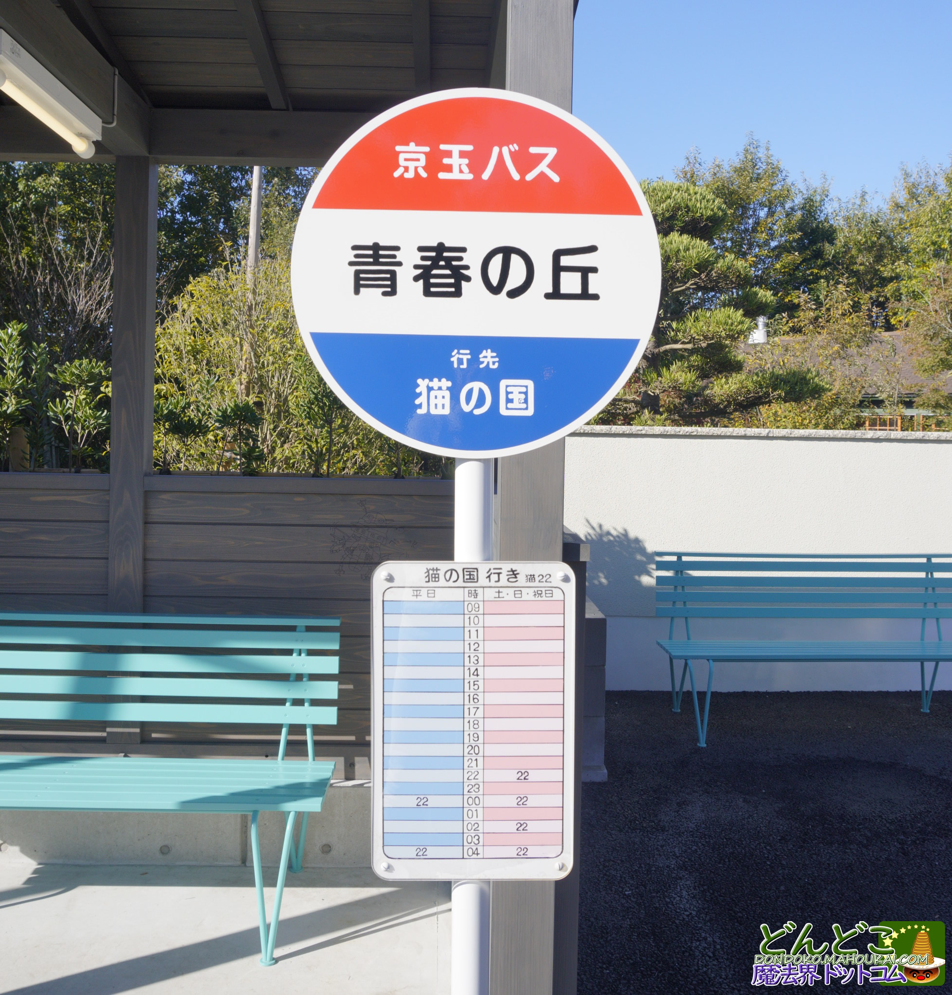 青春の丘【隠れスポット】バス停の待合室の壁にジブリの落書きが沢山！ジブリパーク